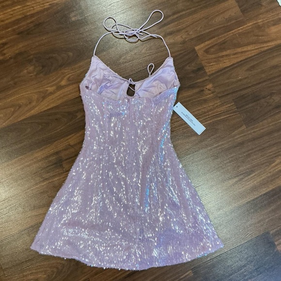 NWOT Moonchild Halter mini dress lilac. - Picture 4 of 5
